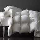 Royoliving Premium Feathers Down Duvet Insert Comforter Oversized King Size All Season Medium Warmth White 100% Cotton Cover with Corner Tabs (120x98, 77 oz)