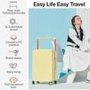 mixi Carry On Luggage Airline Approved Wide Handle Lightweight Luggage PC Hard Shell Suitcases Rolling Suitcases with Spinner Wheels & TSA Lock, 20 Inch Lark Yellow