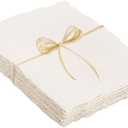 Prudiut 25 Sheets Cotton Watercolor Paper, 300 GSM, 4 x 6 inch, White, Textured, Deckled Edge, Ideal for Watercolors, Wedding Invitations, Cards, Crafts