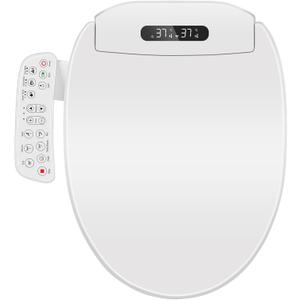 Electric Bidet Toilet Seat Elongated with Heated Seat, Warm Air Dryer, Endless Warm Water, Oscillating and Pulsating Spray Wash, Stainless Steel Self-Clean Nozzle, Silent ECO Child Mode (01-Elongated)