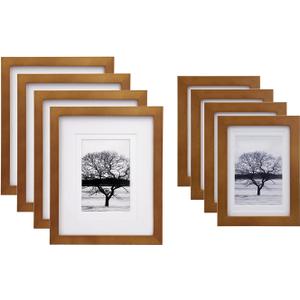 Egofine 8x10 and 5x7 Light Brown Set of 4