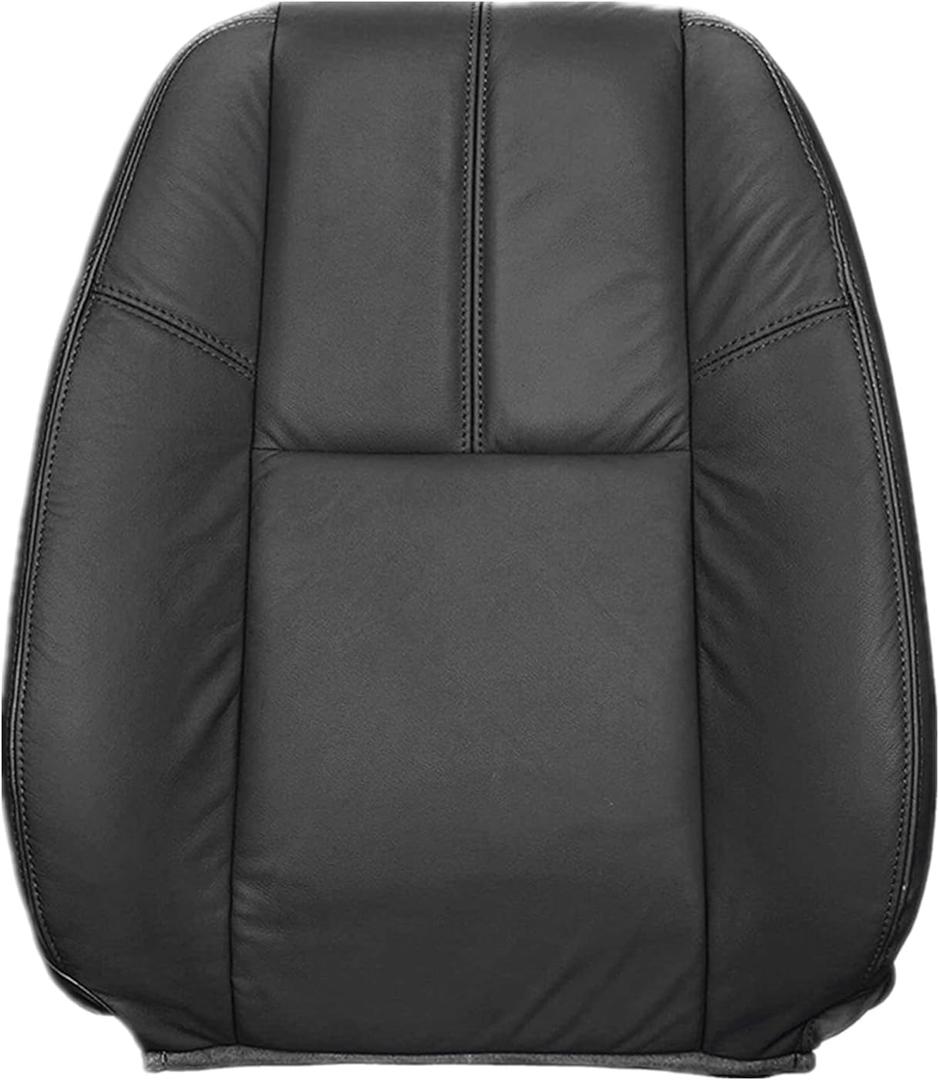 SecosAutoparts Front Driver or Passenger Top Lean Back Black Leather Seat Cover Compatible with Chevy Silverado Avalanche Tahoe Suburban GMC Sierra Yukon 2007 2008 2009 2010 2011 2012 2013 014