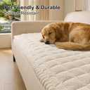 Smiry Non Slip Couch Covers for Dogs, Fuzzy Pet Couch Covers for 2-3 Cushion Sofa Pet Friendly, Soft Sofa Slipcovers Cushion Furniture Protector Washable (Beige, 27.6" x 59")