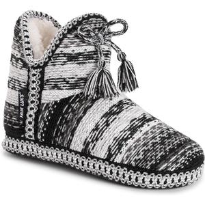 MUK LUKS Women's Amira Slipper Black White  XL-11/12