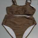 VIMPUNEC High Waisted Bikini Sets for Women Two Piece Tummy Control Swimsuits Sporty High Cut Bathing Suit, Medium