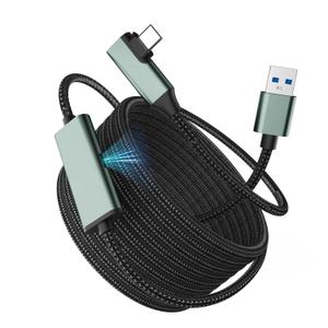 Hojas VR Link Cable 5M for Meta Quest 3/2/Pro, USB 3.0 to USB C Cord with 5Gbps Data and Separate 18W Fast Charging Port for PCVR