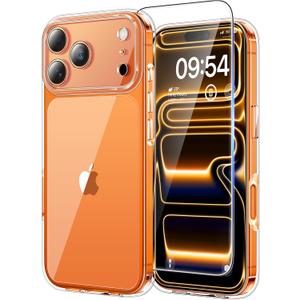 TAURI for iPhone 17 Pro Max Case, Full Camera Protection with Screen Protector, Anti-Yellowing Military-Grade Protection Shockproof Slim Phone Case for iPhone 17 Pro Max Phone Case, Clear