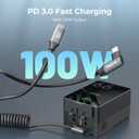 SMALLRIG USB C to USB C Coiled Data Cable (Straight to Angled), 90 Degree USB C Cable 20Gbps High Speed Data Transfer, Support PD 100W Fast Charging, for iPhone, Laptops and Cameras etc. - 4792