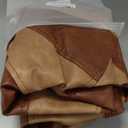 Thgonwid Unstuffed Faux Leather Pouf Cover Handle, Footstool Ottoman Storage Solution, Floor Footrest Cushion, 16.5Dx12H, No Filler, (Pocket-Handle) Amaretto