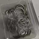 Hotop 30 Pcs Metal Drapery Curtain Rings 0.98/1.26/1.65 inch Interior Diameter and 30 Pcs Hanging Curtain Drapery Pin Hooks for Window Door Shower(Matte Silver,32 mm)