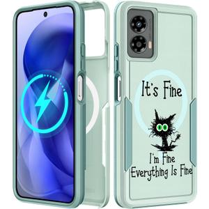 for Moto G 5G 2024 Case - Compatible with MagSafe Women Girls Cute Magnetic Protective Phone Cover Cool Kawaii Girly Cat Heavy Duty Shockproof Design for Motorola Moto G 5G 2024 Cases