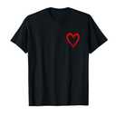 Red Heart Funny Cute Design for Men and Women TShirt, Size Small