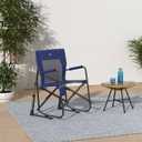 GCI Outdoor Freestyle Rocker Camping Chair | Portable Folding Rocking Chair with Solid, Durable Armrests, Drink Holder & Comfortable Backrest Royal Blue