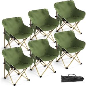 FairySandy 6 Pack Lightweight Camping Chair Compact Folding Chair Collapsible Portable Chair Lawn Beach Camping Chairs with 6 Carry Bag, Supports 330 Lbs, for Travel, Picnic, Festival, Backpacking