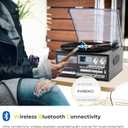 Record Player Retro Vintage 9 in 1 with Bluetooth, 3-Speed Turntable, AM FM Radio, CD Cassette Player, USB SD Playback, Remote Control, Aux Input, Headphone Jack Home Audio System