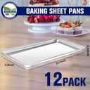Mimorou 12 Pcs Baking Sheet Stainless Steel Cookie Sheet Small Metal Pans Professional Rectangle Oven Trays Kitchen Baking Cooking Oven and Toaster, Dishwasher Safe(13.7 x 9.8 Inches)
