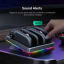 2 x NexiGo Enhanced Controller Charger Dock Compatible with Nintendo Switch 2, Charging Station for Joy-Pads with Multiple RGB Light Modes, Sound Alerts, LED Indicators, Built-in Kickstand