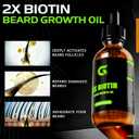2X Biotin Beard Growth Oil for Men - Natural Organic Leave-in Conditioner & Softener - Mustache & Facial Hair Thickener, Moisturizer & Strengthener - Anti Itch & Dandruff Serum, 2 fl.Oz(Cedar)