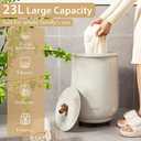 Bucket Style Towel Warmer, 23L Towel Warmer with 4 Heating Time & 3 Heating Temperature, Overheat Protection System, Fragrant Disc Holder, Towel Warmer for Bathroom, Hot Tub, Spa (Light Grey)