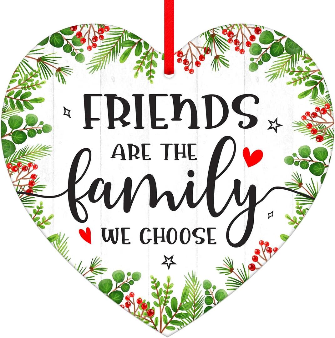2 x PETCEE Friends Ornaments for Christmas Tree - 2025 Friend Christmas Ornament Decorations Friends are The Family We Choose Hanging Ornaments Keepsake Gifts for Sisters Women Girls