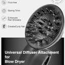 Hair Diffuser, Diffuser Attachment for Hair Dryer, Hair Diffuser for Curly Hair, Universal Diffuser for 1.5-2.5" Hair Blow Dryer Long Thick Curly Wavy Hair, Hair Attchment for Women, Black