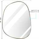 ELEHUME Asymmetrical Mirror for Wall Decor 27"*35", Modern Brass Framed Wall Mirror for Living Room Bathroom Bedroom Entryway ELE-STOU-0063G