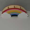 Bright Creations Rainbow Wooden Pen Holder for Desk Accessories, Cute School Supplies (12.6 x 5.04 x 2.32 In)