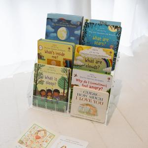 Small Kids Bookshelf, Portable Clear Book Shelf, Desktop Book Display, Tabletop Book Organizer for Kids and Toddler in Nursery, Baby Room, Playroom