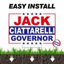 Jack Ciattarelli Yard Sign  18"x12" Yard Sign With H-Stake | Double-Sided Corrugated Plastic Outdoor Lawn Sign | Campaign Signs for New Jersey Governor
