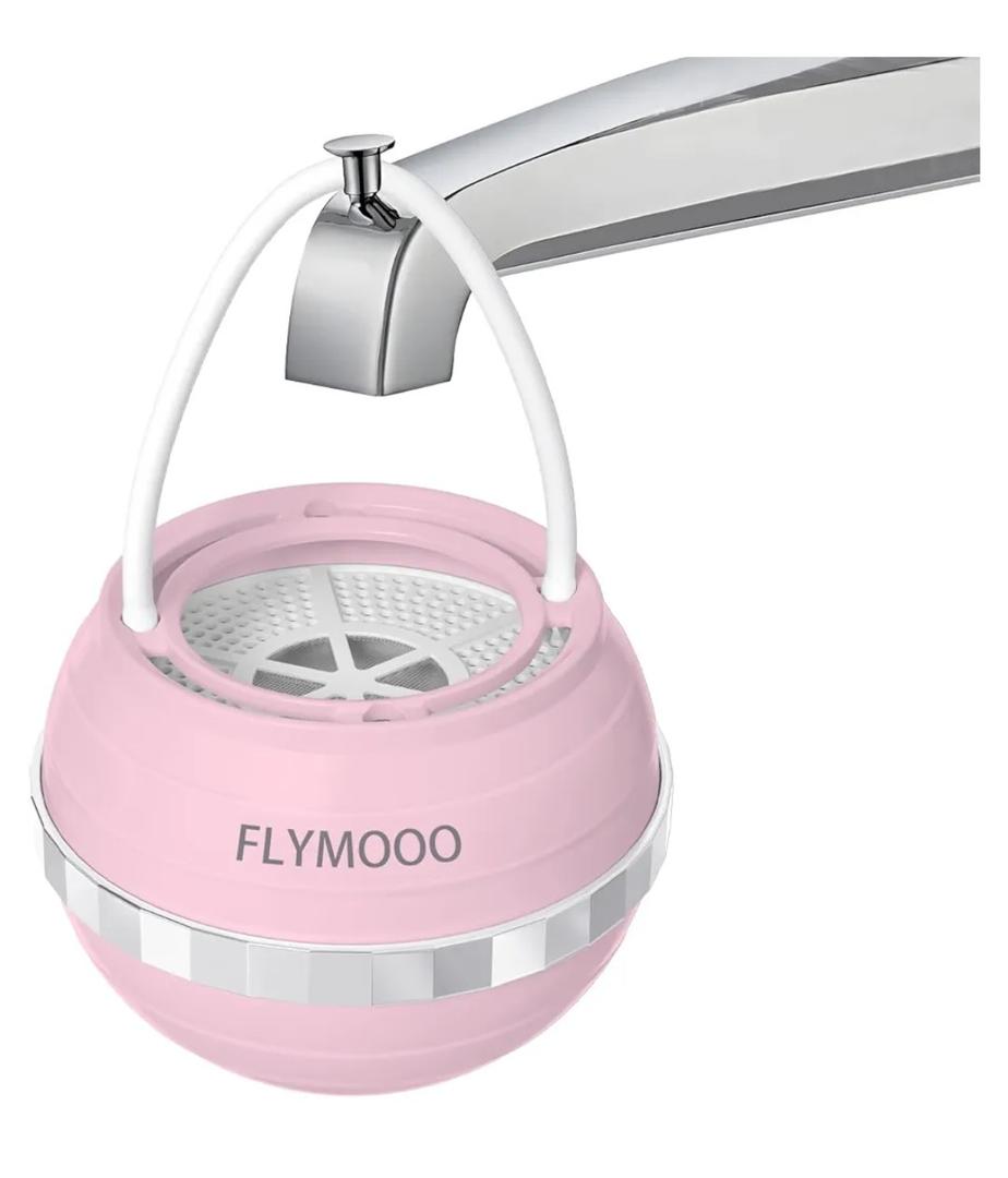 Bath Filter for Tub, Bathtub Faucet Water Filter with 8 Stages & 2,500 Gallons of Filtration to Reduce Contaminants for Softer, Smoother Skin (Pink)