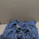Newffr Womens Summer Denim Dress Square Neck Ruffle Trim Sleeveless Babydoll Flowy Jean Dresses with Pockets (Small, Blue)