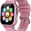 OVV Kids Game Smart Watch 1.54" HD Touch Screen, 30+ Educational Games, Camera, Pedometer, Alarm, MP3 Player, Auidobook, Learn Card,Time Tools, Parental Control, Wrist Watches for Boys Girls Age 4-12 (Pink)