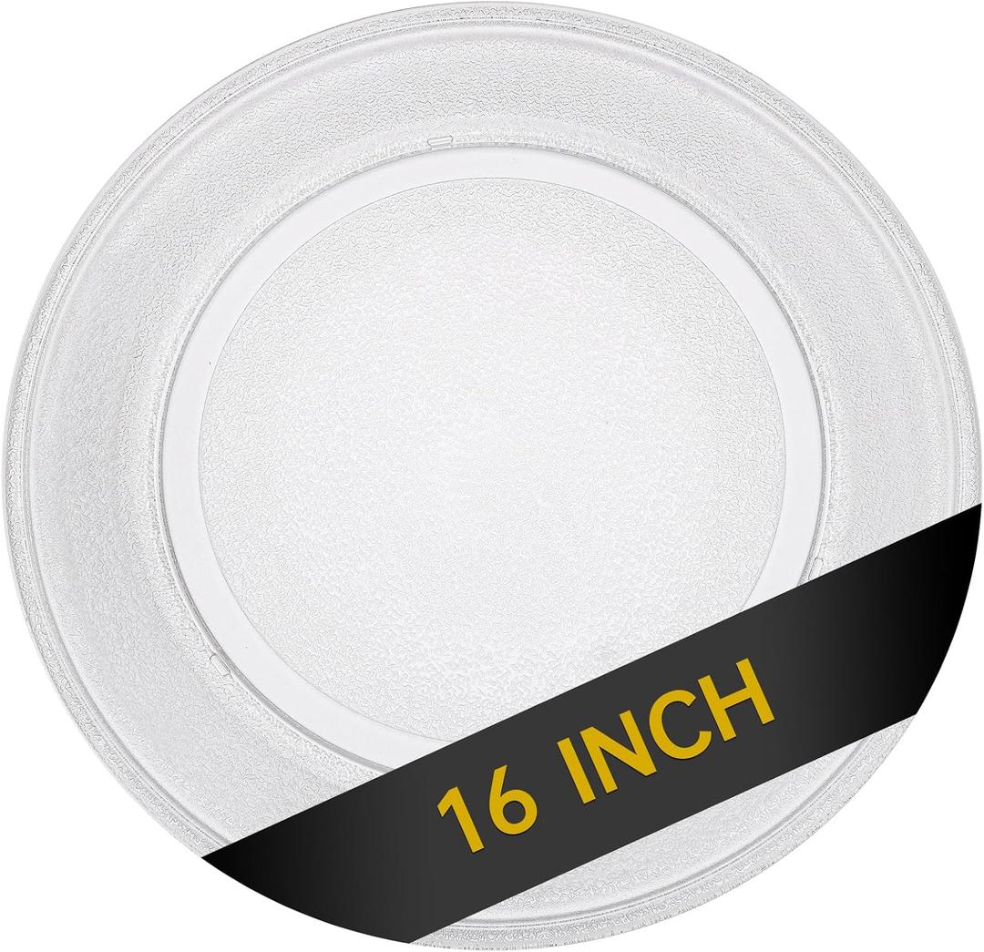 16" Microwave Glass Turntable Plate, 16" / 40.6cm Microwave Tray Replacement Glass Plate, Glass Tray Replacement for LG, GE, Magic Chef, Hotpoint, Panasonic, Kenmore, etc