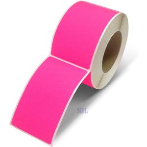 NextDayLabels - 3 X 5 Rectangle Inventory Color Coding Labels, 500 Per Roll (Fluorescent Pink)