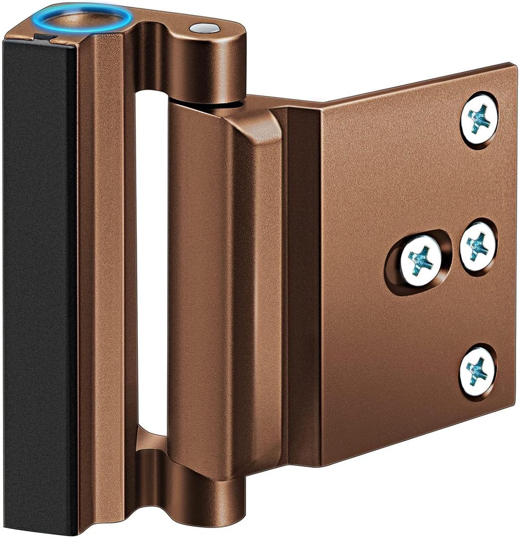Home Security Door Reinforcement Lock - Upgraded Safety Door Locks Latch Night Bedroom Door Lock Withstand 800 lbs, Child Proof Front Door Lock for Kids Safety Deadbolt Lock Home Improvement Locks (Bronze)
