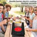 2 Burner Electric Cooktop,110V 2400W Electric Stove Top with LED Touch Control,9 Power Levels, 99 minute Timer, Safety Lock,Overheat protection single burner cooktop