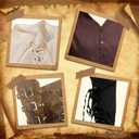 7PCS Mens Pirate Costume Renaissance Costume Outfit Medieval Costume Viking Pirate Accessories Vest Shirts Pants Belt