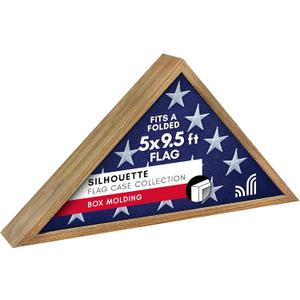 Americanflat Large Flag Display Case - Fits Folded 5x9.5' Burial Flags - Silhouette Collection - Display Box for Wall or Tabletop - Barn Wood