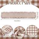 Taupe Gingham Ruffled Table Runner 72 Inches Long Scalloped Table Runner Rustic Cotton Tabletop Farmhouse Decor for Baby Shower Bride Shower Birthday Party Holiday Wedding