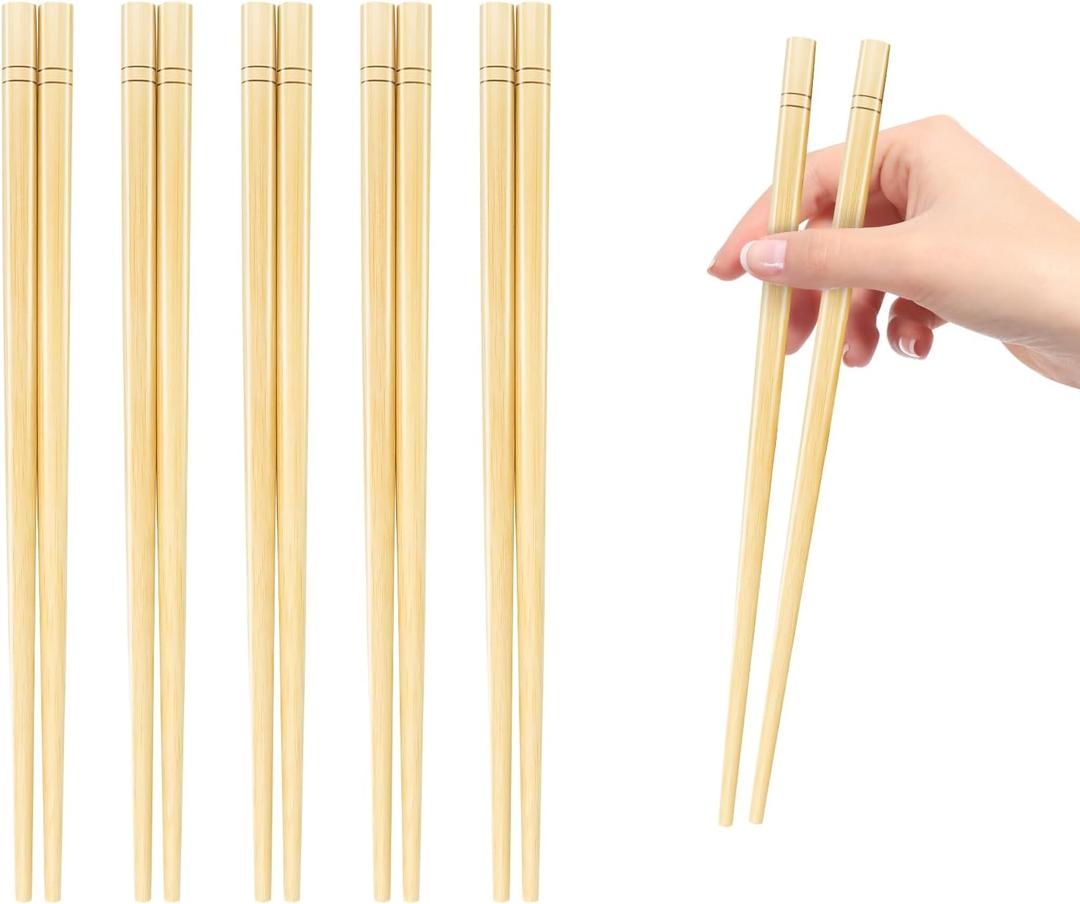 7 Inch X 5 Pairs Chopsticks,Reusable,Simplea and Minimalistic Design,More Size Choices 7"/9.5"/12"