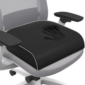 SweetSlubr Seat Cushion for Tailbone Pain Relief, Office Chair Cushion, Memory Foam Large Chair Cushion with Non-Slip Cover for Soft Support at Office Chair, Car Seat, Airplane Black/XLarge
