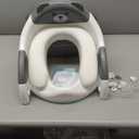 Potty Training Seat, SKYROKU Potty Training Toilet with Step Stool Ladder, for Kids Boys Girls Toddlers Comfortable Safe Potty Seat with Anti-Slip Pads Ladder (8838Grey）