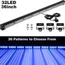 ASPL 36" 32LED Traffic Advisor Light Bar Warning Emergency Strobe Light Bar Directional Flashing Emergency Caution Lighting Led Safety Lights with 16 ft Straight Cord (Blue)