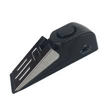 Door Stop Alarm, Door Stopper with 120DB Security Alarm, Floor Wedge Doorstop for Travel Apartment Home House (Pack of 2) (Black)