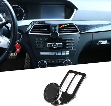 Black Aluminum Alloy Car Center Air Vent Mobile Phone Holder Accessories for Mercedes Benz C Class W204 C180 C200 20082013