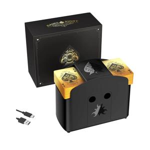 Fully Automatic Card Shuffler 1-4 Deck,USB/Battery Operated Electric Shuffler, Lower Noise Playing Card Shuffle for UNO,Poker, Phase 10,Skip-Bo,Blackjack（Black）