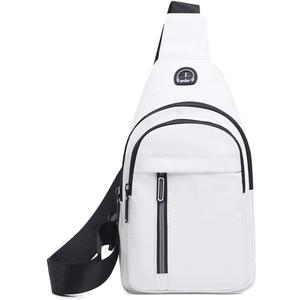 Sling Backpacks Chest Shoulder Crossbody Purse Surper Light Handbag for Travel Running Cycling for Men (White 1)