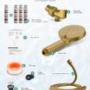 SR SUN RISE Filtered Shower Head with Handheld High Pressure 9 Spray Mode Showerhead Detachable Shower Head Water Softener Filters Beads for Hard Water Remove Chlorine 4 Filters Brushed Gold