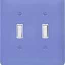 Light Switch Cover Metal Wall Plate,Glossy Finish,Unbreakable Zinc Alloy,2-Gang 5''x4.5'' (Purple, Double Toggle)