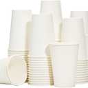 RACETOP Hot Paper Coffee Cups 12 oz [300 Pack], Disposable Coffee Cups 12 oz, Upgraded Weight Of Paper, White, 12 oz White Solid